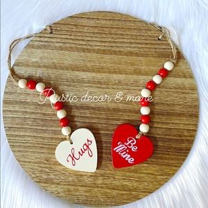 💕 Valentine’s Day Farmhouse beaded heart garland for your tier trays